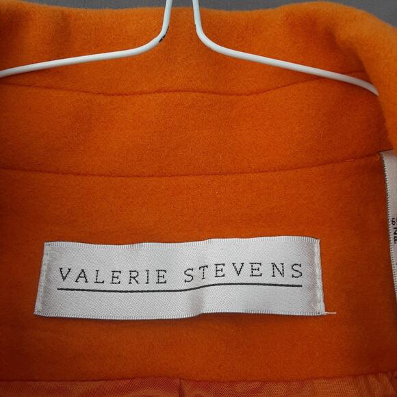 Valerie Stevens Coat Womens 14 Orange Wool Angora Button up Lined Outdoor EUC - Picture 5 of 9